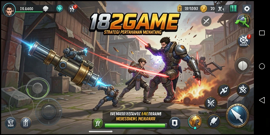 Tampilan gameplay menegangkan dari 182GAME Tower Defense.