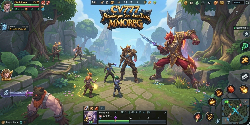 Gameplay MMORPG CV777 menampilkan petualangan yang menakjubkan dan pertempuran seru.