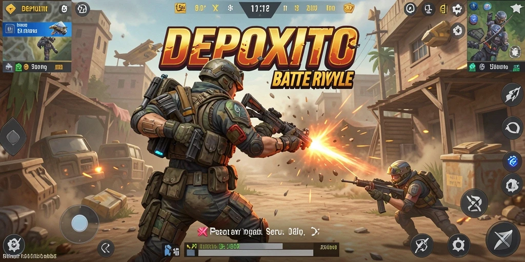 Tangkapan layar DEPOXITO menampilkan aksi intens dalam mode Battle Royale.