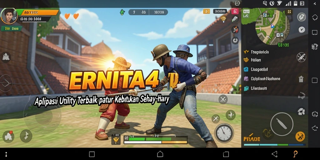 Tampilan utama ERNITA4D dengan fitur-fitur utilitas yang menarik.