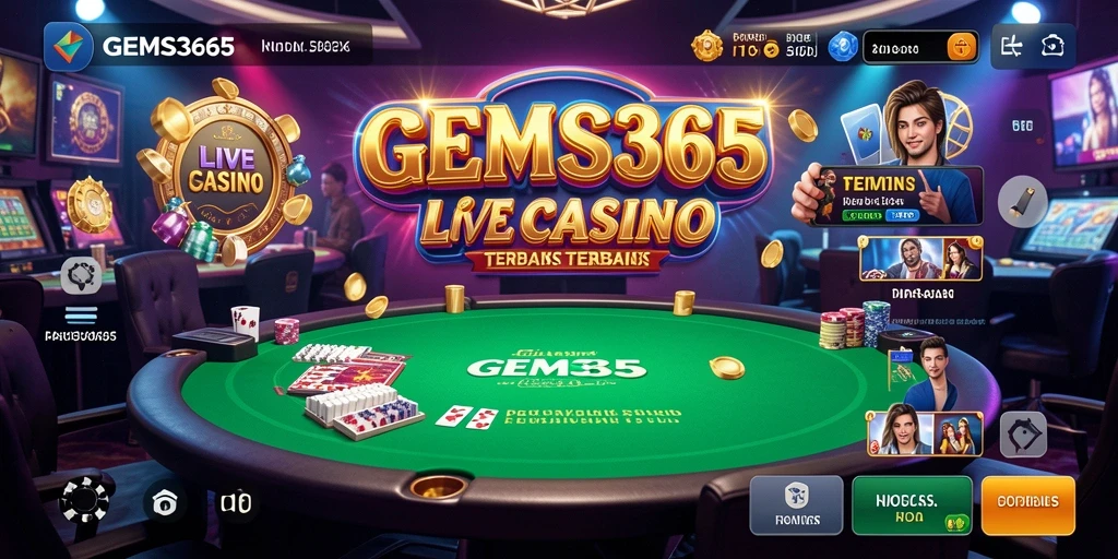 Tampilan gameplay GEMS365 yang mendebarkan dalam Live Casino.