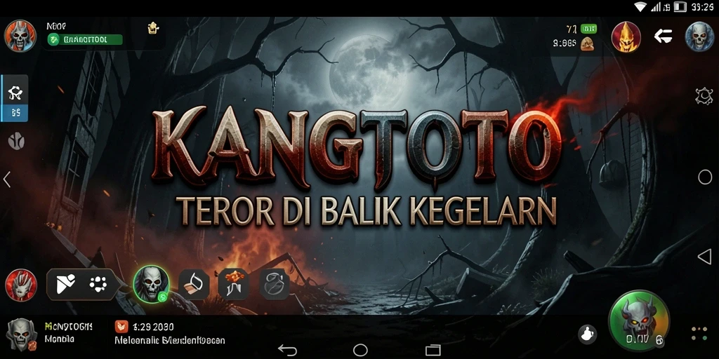 Tampilan gameplay KANGTOTO yang menyeramkan dan menegangkan.