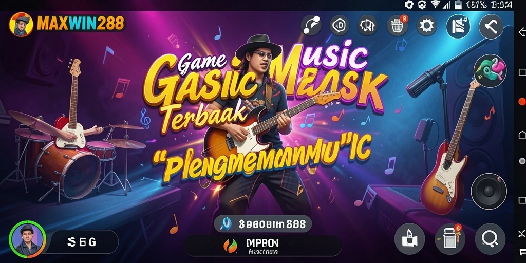 Tampilan gameplay MAXWIN288 dengan berbagai lagu menarik dan tantangan seru.