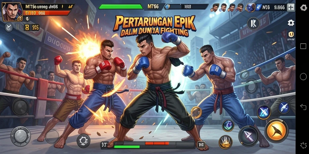 Screenshot permainan MT966 menampilkan aksi pertarungan yang intens dan mendebarkan.