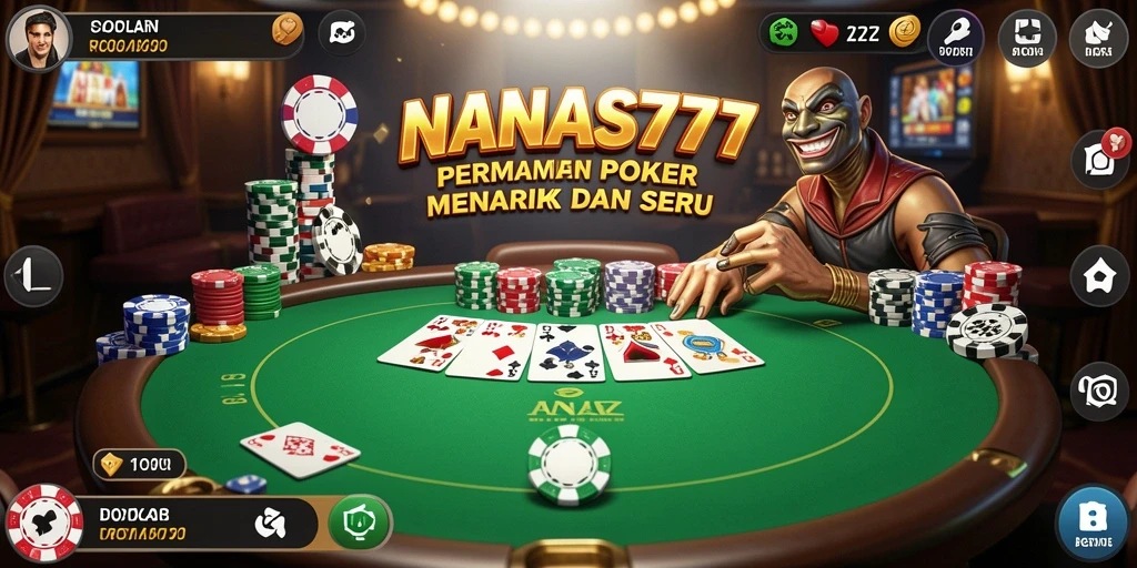 Tampilan gameplay poker yang menarik dan mendebarkan di NANAS777.