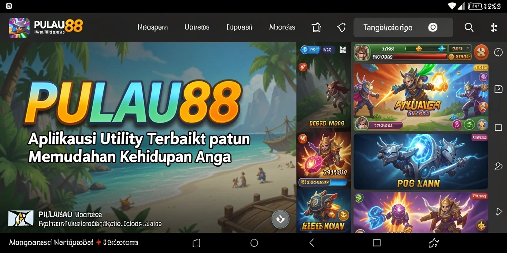 Tampilan utama aplikasi PULAU88 yang memudahkan navigasi.