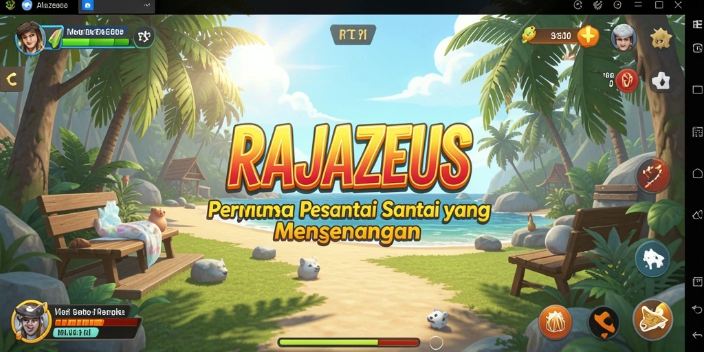 Tampilan permainan RAJAZEUS yang penuh warna dan menyenangkan.